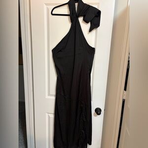 Sunfere Reef Black Backless Halter Dress